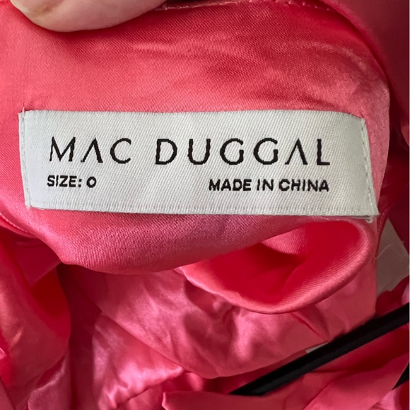 NWT Mac Duggal Tie Shoulder Sweetheart Ballgown In Coral - Picture 11 of 12